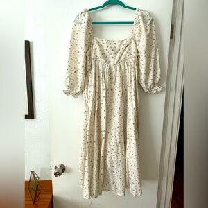 Storia Floral Babydoll Midi Dress